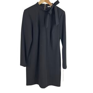 Calvin Klein Neck Tie Long Sleeve Dress Black Size 12 NEW